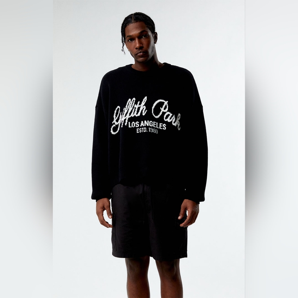 PacSun Black Crewneck Sweater with White Text